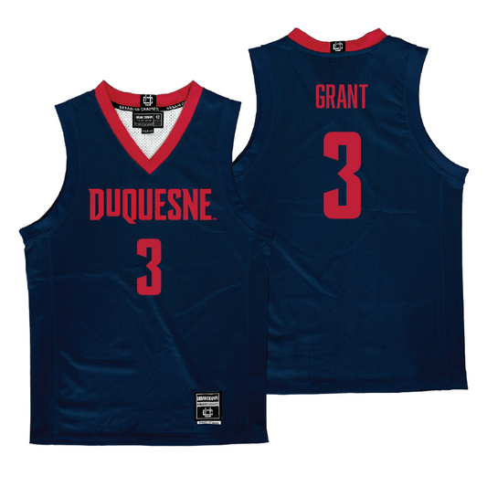 Duquesne Men's Basketball Navy Jersey - Dae Dae Grant | #3