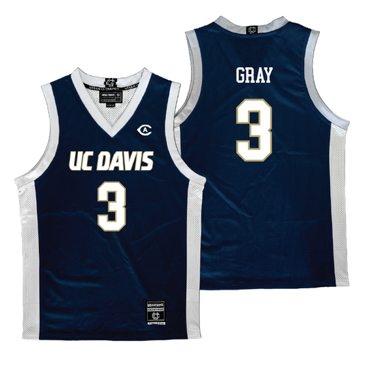 UC Davis Women's Basketball Navy Jersey - Campbell Gray