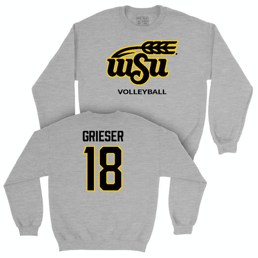 Wichita State Women's Volleyball Sport Grey Stacked Crew   - Simone Grieser