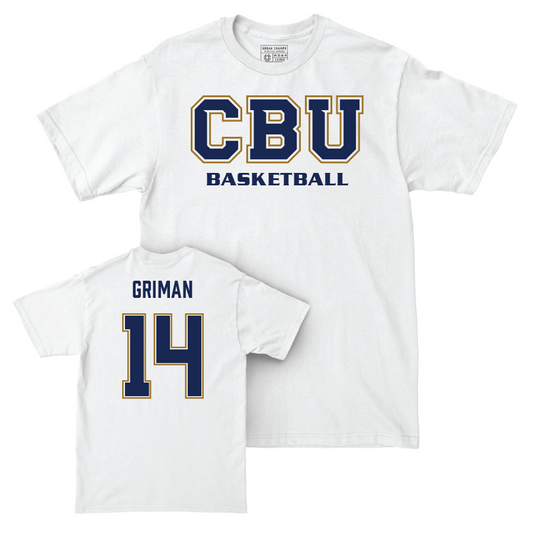 CBU Men's Basketball White Comfort Colors Classic Tee  - Jonathan Griman