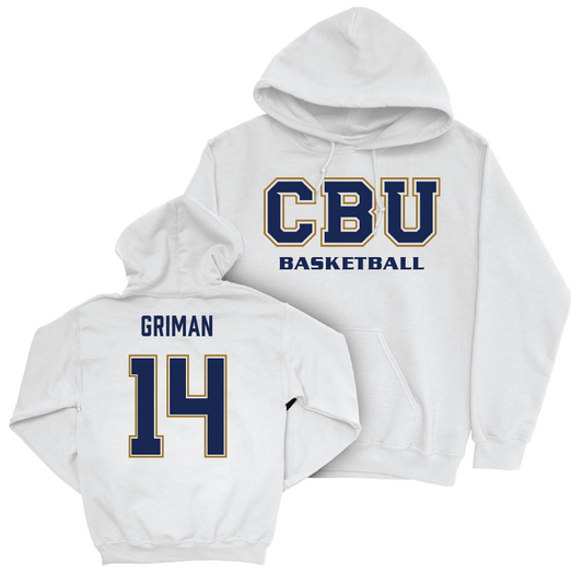 CBU Men's Basketball White Classic Hoodie  - Jonathan Griman