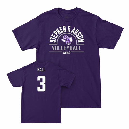 SFA Women's Beach Volleyball Purple Arch Tee - Madison Hall
