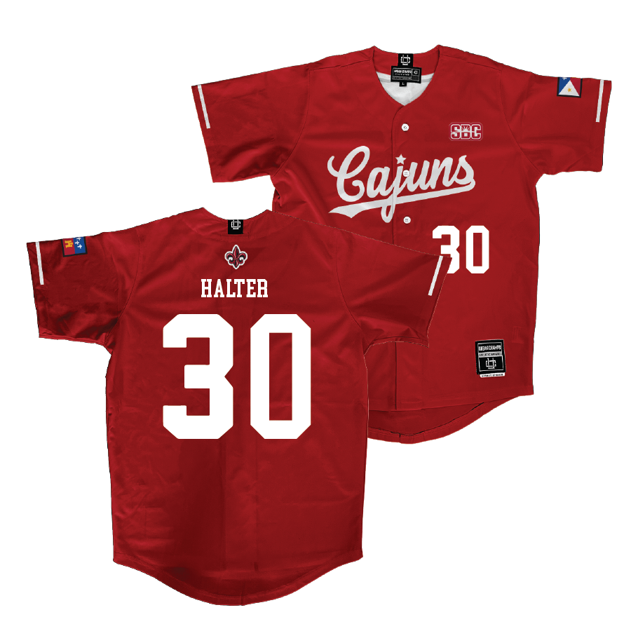 Louisiana Baseball Red Vintage Jersey  - Franklin Halter