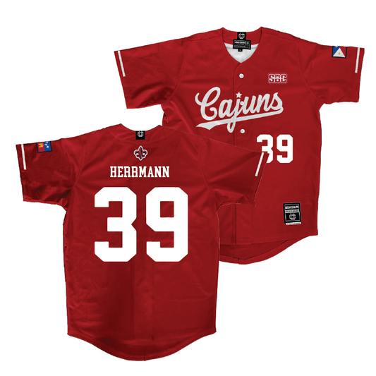 Louisiana Baseball Red Vintage Jersey  - Andrew Herrmann