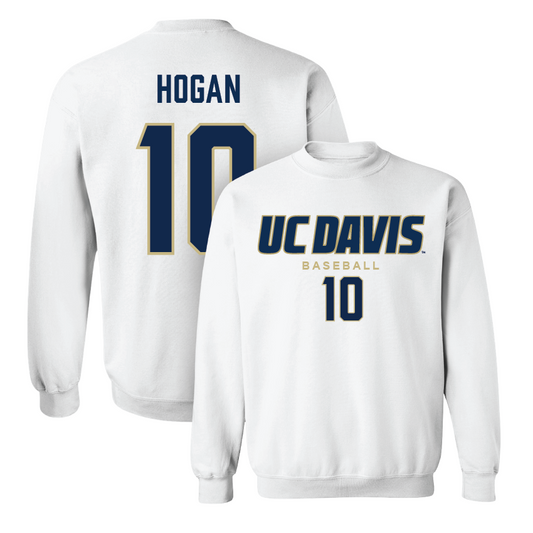 UC Davis Baseball White Classic Crew - Kaden Hogan