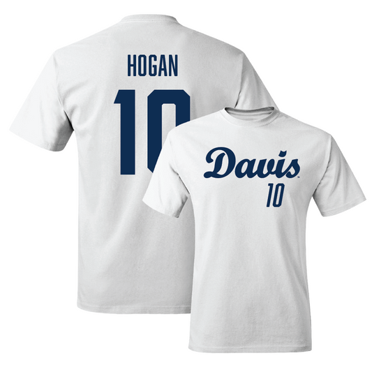 UC Davis Baseball White Script Comfort Colors Tee - Kaden Hogan