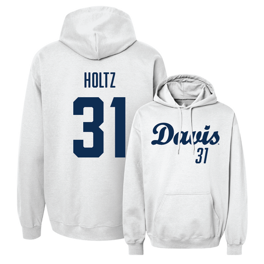UC Davis Softball White Script Hoodie - Bella Holtz