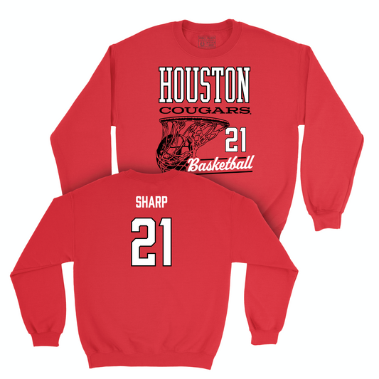 Houston Men's Basketball Red Hoops Crew - Emanuel Sharp Small