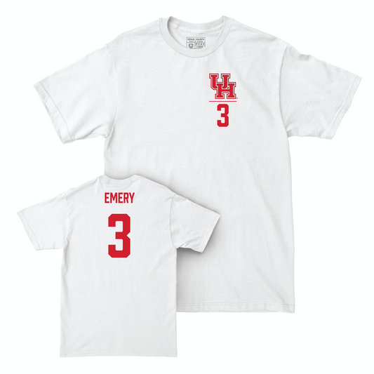 Houston Football White Logo Comfort Colors Tee - Jalen Emery Small