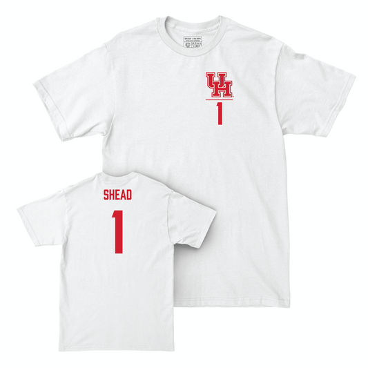 Houston Men's Basketball White Logo Comfort Colors Tee - Jamal Shead Small
