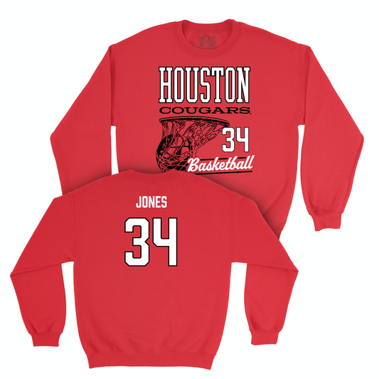 Houston Women's Basketball Red Hoops Crew - Kamryn Jones Small