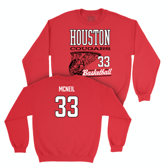 Houston Women's Basketball Red Hoops Crew - Logyn McNeil Small