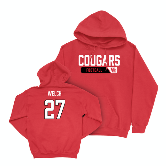 Houston Football Red Staple Hoodie - Mike Welch Small
