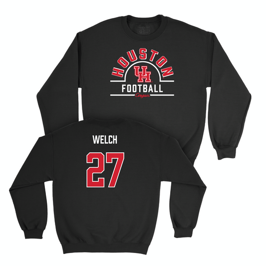 Houston Football Black Arch Crew - Mike Welch Small