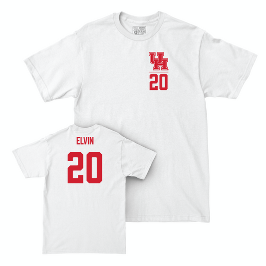Houston Men's Basketball White Logo Comfort Colors Tee - Ryan Elvin Small