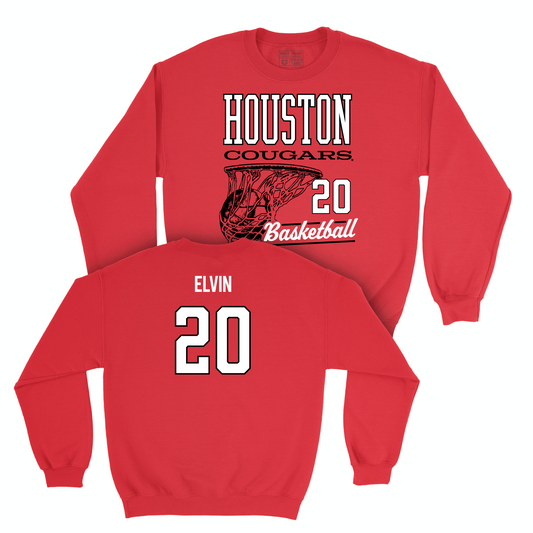 Houston Men's Basketball Red Hoops Crew - Ryan Elvin Small