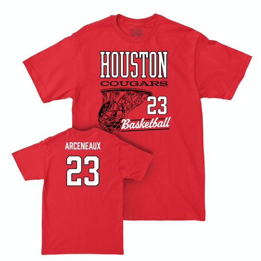 Houston Men's Basketball Red Hoops Tee - Terrance Arceneaux Small