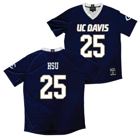 UC Davis Men's Navy Soccer Jersey - Jason Hsu | #25