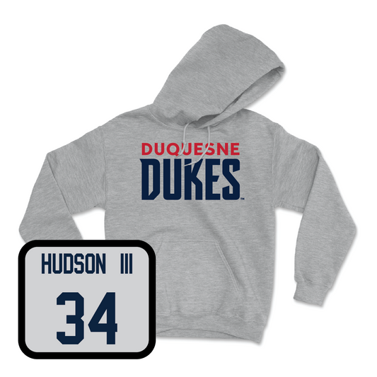 Duquesne Men's Soccer Sport Grey Lock Hoodie - Eddie Hudson III