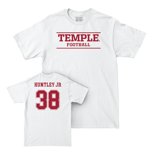 Temple Football White Classic Comfort Colors Tee  - Robert Huntley Jr