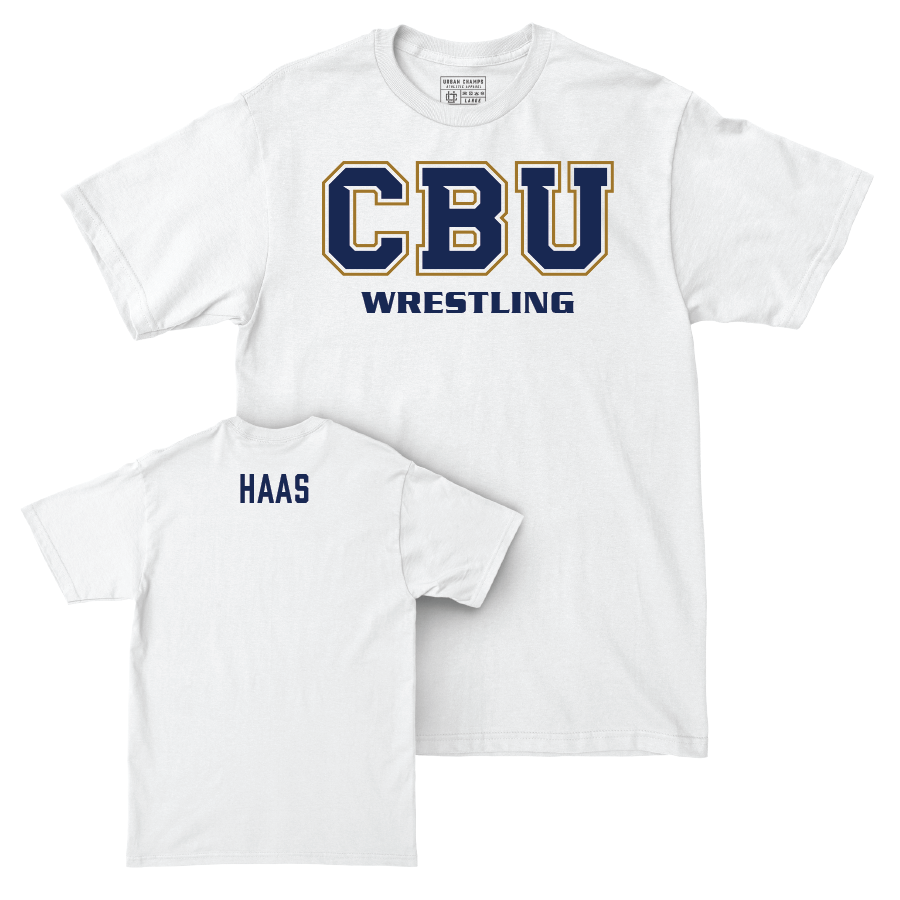 CBU Wrestling White Comfort Colors Classic Tee  - Nathan Haas