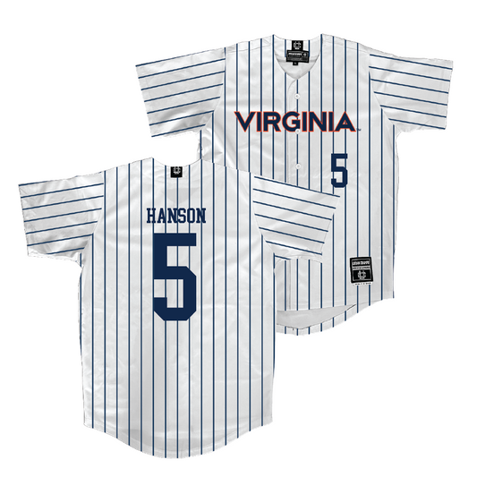 Virginia Baseball White Jersey  - Luke Hanson