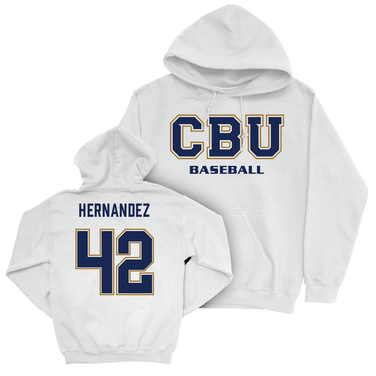 CBU Baseball White Classic Hoodie  - Ryan Hernandez