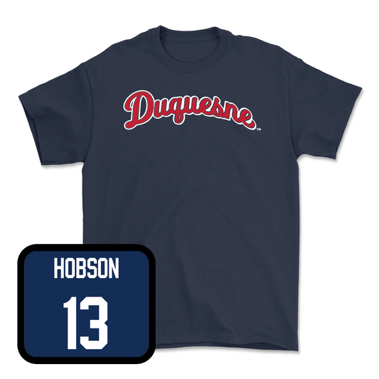 Duquesne Women's Volleyball Navy Script Tee   - Avery Hobson