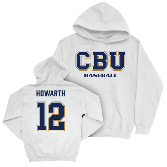 CBU Baseball White Classic Hoodie  - Cole Howarth