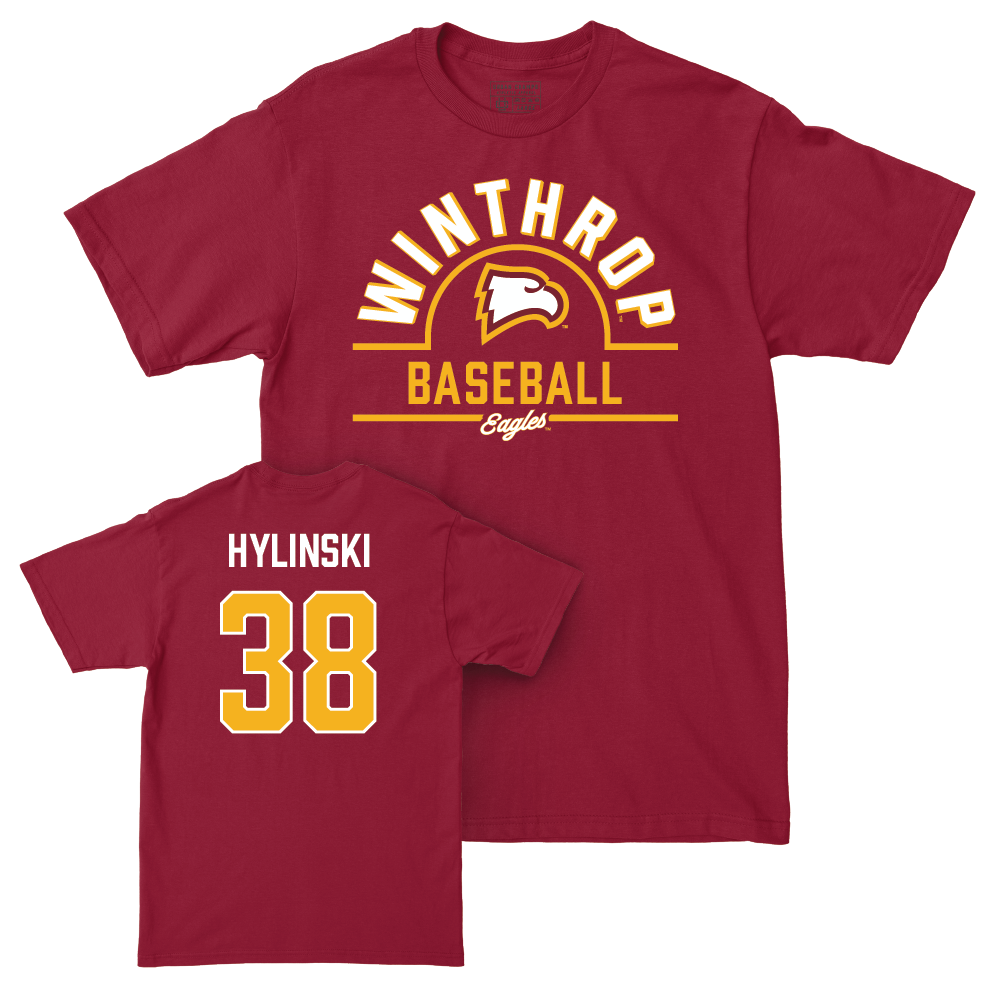 Winthrop Baseball Maroon Arch Tee  - Joey Hylinski