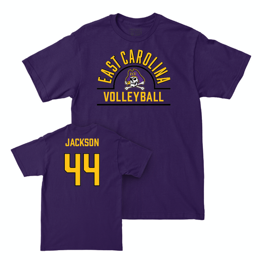 East Carolina Women's Volleyball Purple Arch Tee  - Elle Jackson