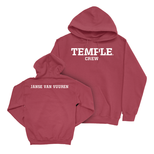 Temple Men's Crew Cherry Staple Hoodie - Brandon Janse Van Vuuren