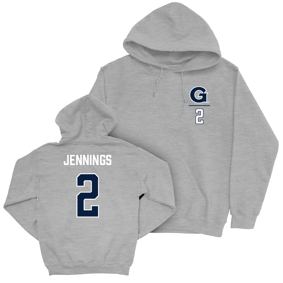 Georgetown Men's Soccer Sport Grey Logo Hoodie  - Maximus Jennings