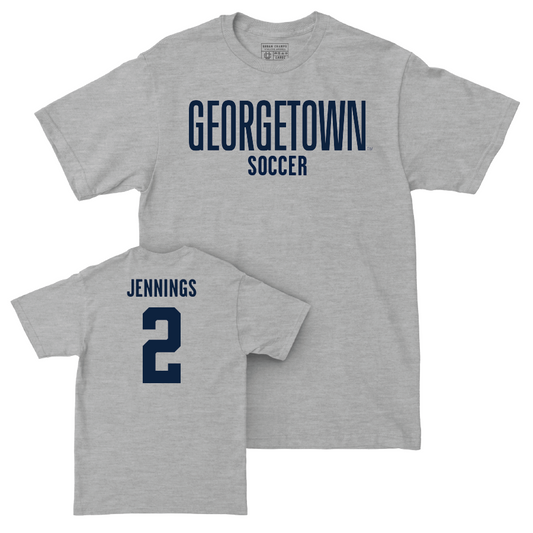 Georgetown Men's Soccer Sport Grey Wordmark Tee  - Maximus Jennings