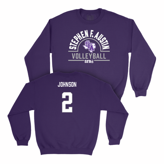 SFA Women's Beach Volleyball Purple Arch Crew - Kelly Johnson