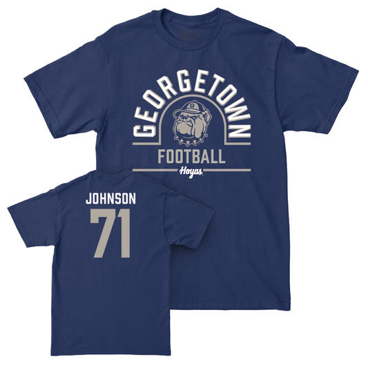 Georgetown Football Navy Classic Tee  - Greg Johnson