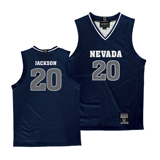 Nevada Women's Basketball Navy Jersey - Rakiyah Jackson | #20
