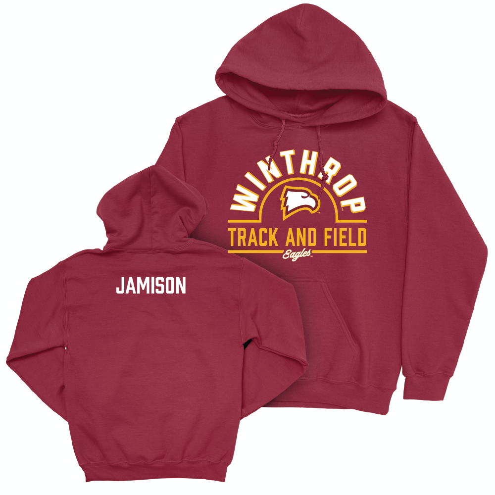 Winthrop Men's Track & Field Maroon Arch Hoodie  - Maurion Jamison