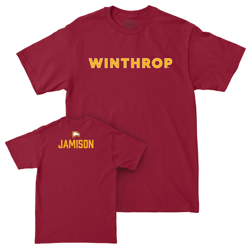 Winthrop Men's Track & Field Maroon Sideline Tee  - Maurion Jamison