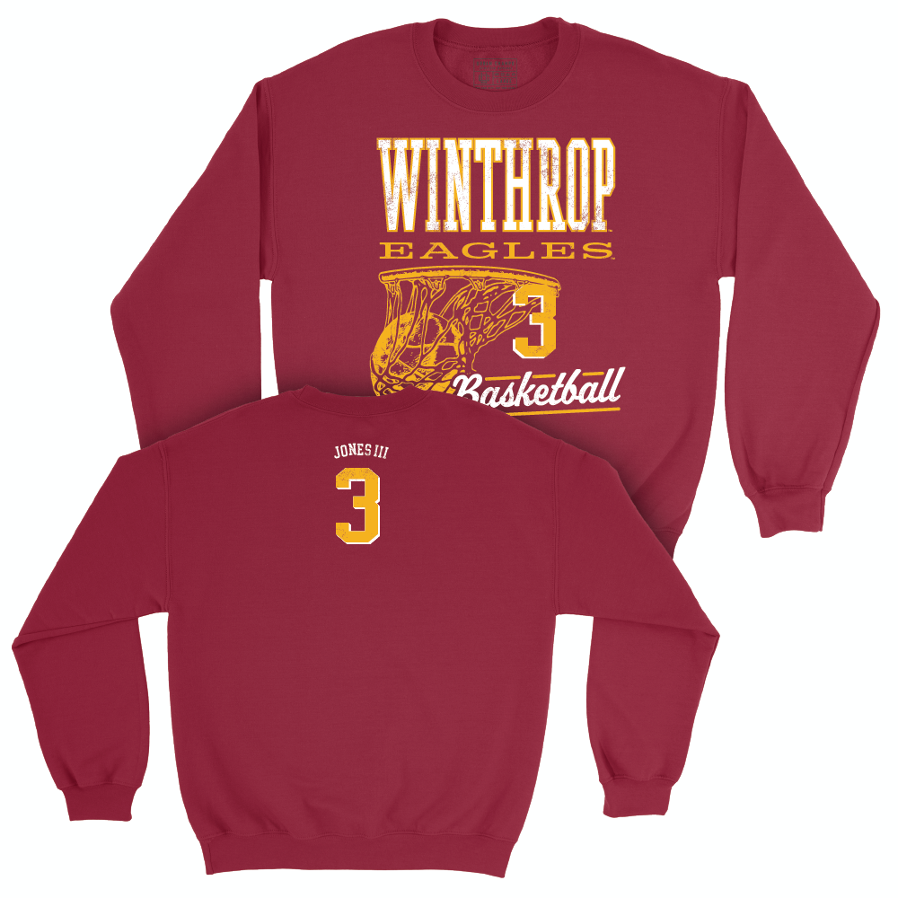 Winthrop Men's Basketball Maroon Hoops Crew  - Paul Jones III