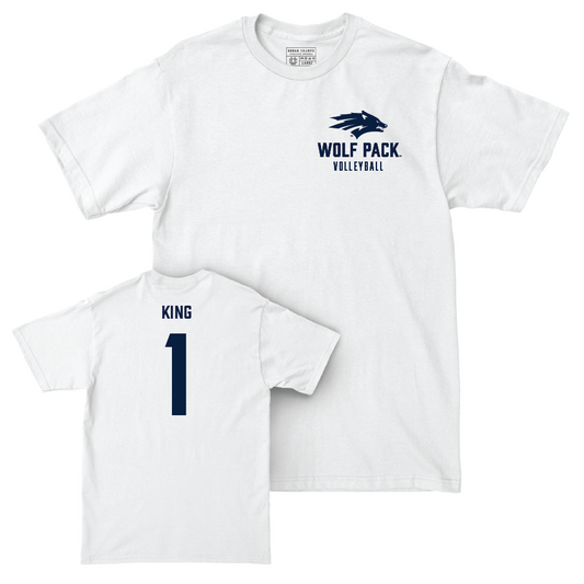 Nevada Women's Volleyball White Logo Comfort Colors Tee  - Francesca King