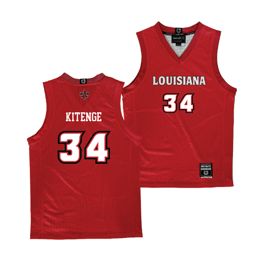 Louisiana Men's Basketball Red Jersey - Hosana Kitenge | #34