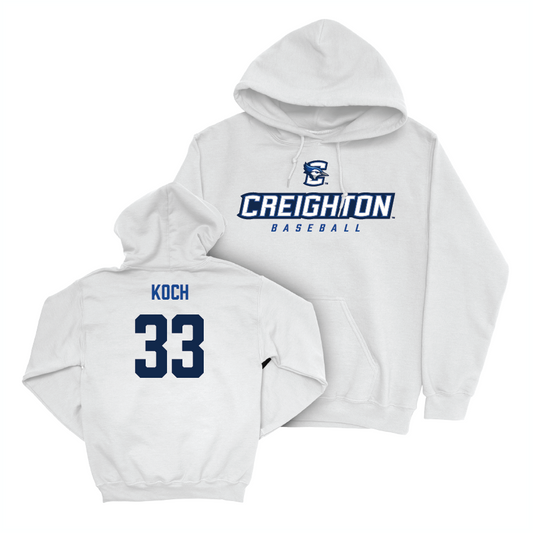 Creighton Baseball White Athletic Hoodie  - Mason Koch