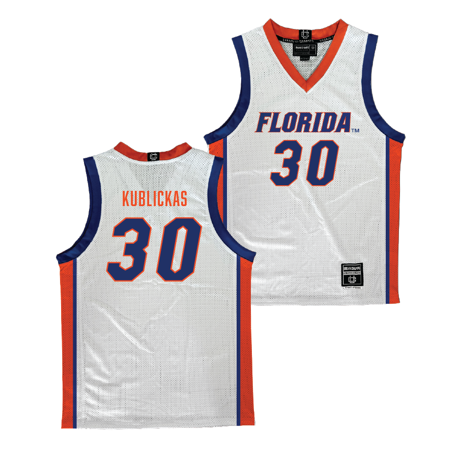 Florida Men's Basketball White Jersey - Kajus Kublickas | #30