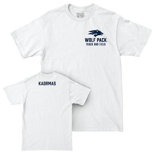 Nevada Women's Track & Field White Logo Comfort Colors Tee   - Kate Kadrmas