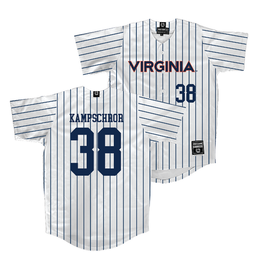 Virginia Baseball White Jersey   - Dean Kampschror
