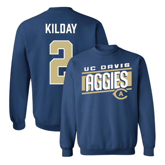 UC Davis Softball Navy Slant Crew - Grace Kilday