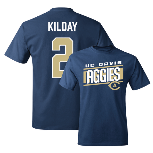 UC Davis Softball Navy Slant Tee - Grace Kilday
