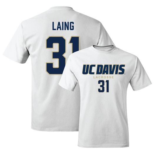 UC Davis Women's Lacrosse White Classic Comfort Colors Tee - Ashley Laing