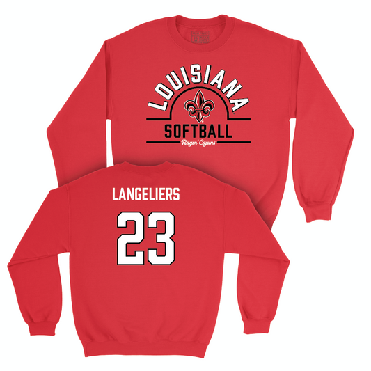 Louisiana Softball Red Arch Crew - Alexa Langeliers Small